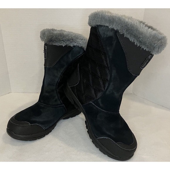 Columbia Women’s Size 7- Ice Maiden Slip III Black Pull On Winter Boots NEW - Picture 2 of 12